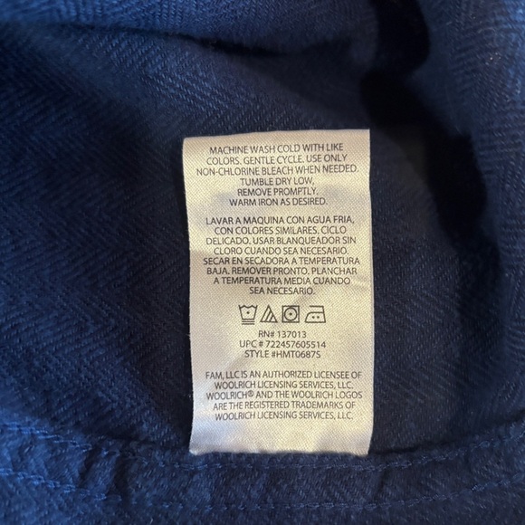 Woolrich Men's 2XL Flannel Jacket Pockets Thick Cotton Navy Gorpcore Outdoors - Picture 10 of 10